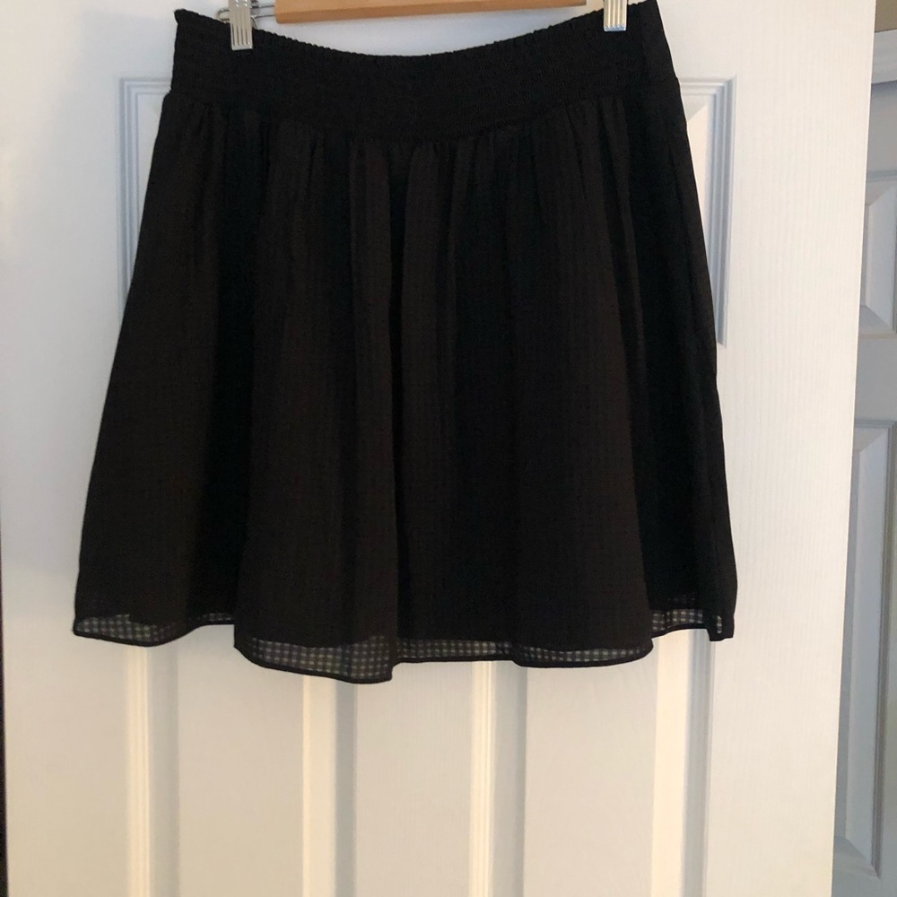 Black Gingham Square Checked Patterned Matte Skir… - image 3